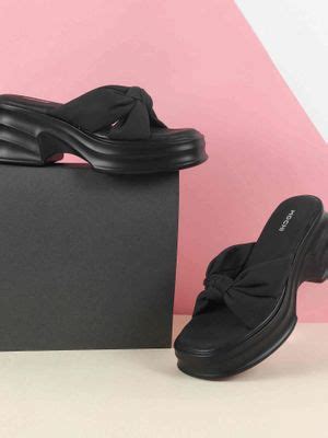 Buy Mochi Women Black Casual Platform Heels (EURO 36) Online