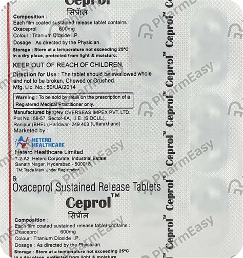 Ceprol 600 MG Tablet (10): Uses, Side Effects, Price & Dosage | PharmEasy