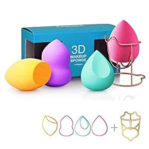 KOOBA 4pcs Beauty Blender Set + 1 Makeup Sponge Holder, Latex-Free ...