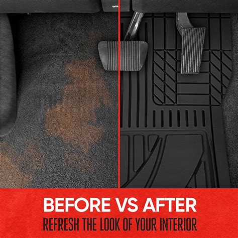 Buy Motor Trend FlexTough Advanced Black Rubber Car Floor Mats – 3 ...