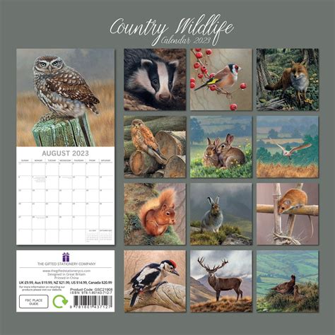 Buy 2023 Square Wall Calendar, Country Wildlife, 16-Month Animals Theme ...
