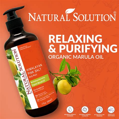 Buy Natural Solution Body Wash, Organic Marula Oil With Himalayan Pink ...