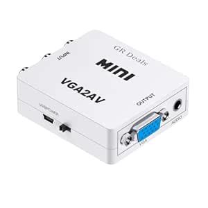 Buy GR Deals 1080P Mini VGA to AV RCA Composite Converter Adapter Box ...
