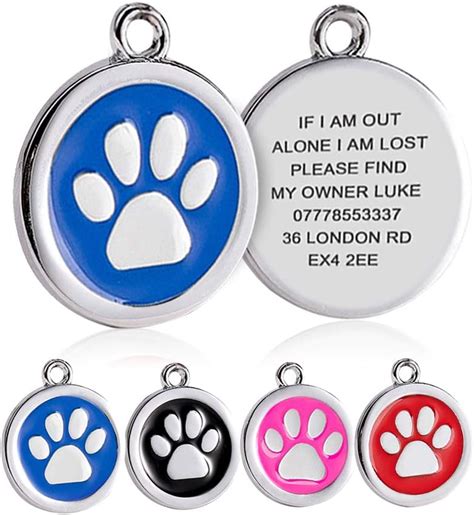 Buy howson london Personalised Engraved 25mm Colourful Tag for Cat Dog ...