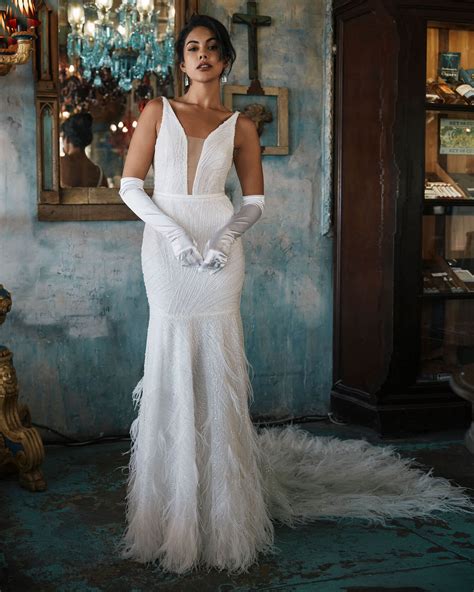 Botanical Collection | Harlow Ostrich Feather Wedding Dress