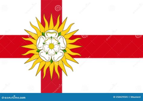 Glossy Glass Flag of Yorkshire Stock Illustration - Illustration of dimensional, horizontal ...