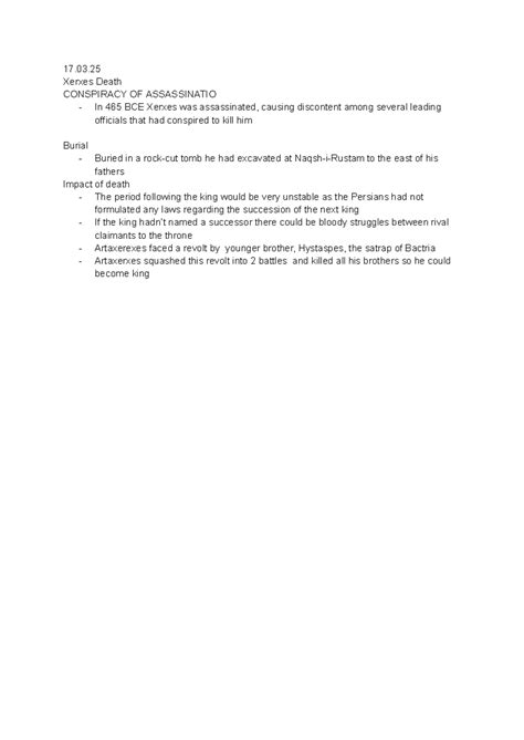 Xerxes Death - 17. Xerxes Death CONSPIRACY OF ASSASSINATIO - In 465 BCE Xerxes was assassinated ...