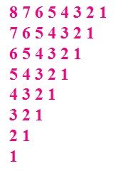 Image result for Number Pattern Program in JavaScript Reverse in While Loop