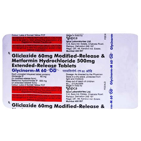 Glycinorm M 60 OD Tablet 10's Price, Uses, Side Effects, Composition ...