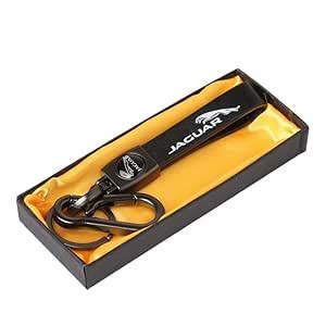Techpro Long Leather Metal & Leather Black Finish Key Chain, Key Ring ...