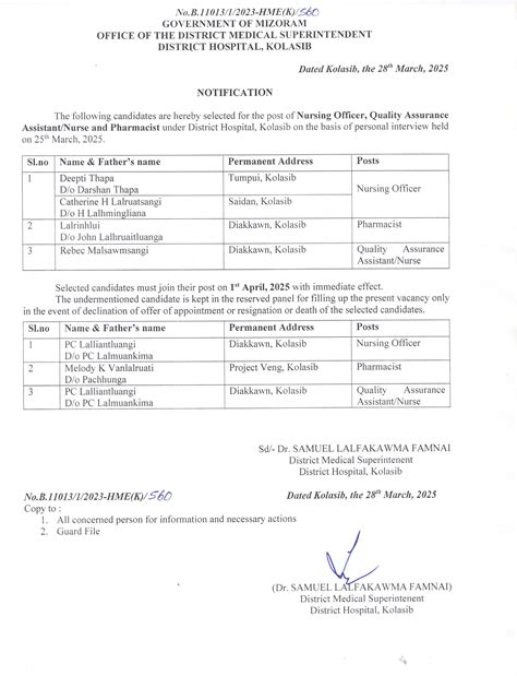 District Hospital Kolasib, Government of Mizoram, India