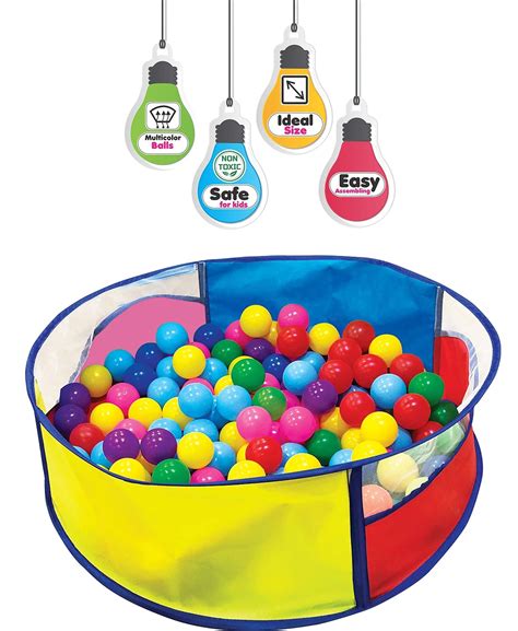 Ball Pool with 64 Balls for Kids/Ball Games for Toddlers/Multicolor ...