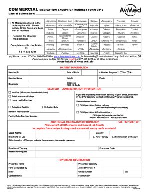 Fillable Online uat avmed COMMERCIAL MEDICATION EXCEPTION REQUEST FORM ...