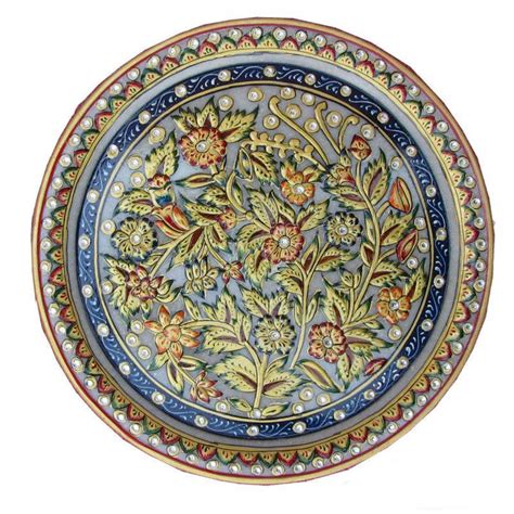 "Plate With Flowers": Blue Craft (9) by Ecraft India – ArtZolo.com