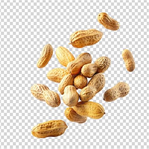 A falling of peanuts on transparent background | Premium AI-generated PSD