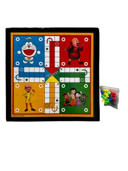 Buy Reversible Wooden Ludo Board Game Set Two-Sided Board Games for ...