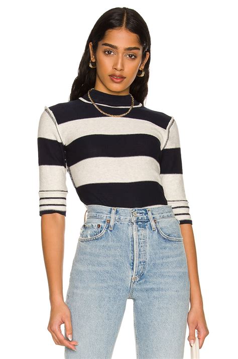 Free People Raleigh Tee in Navy Combo | REVOLVE