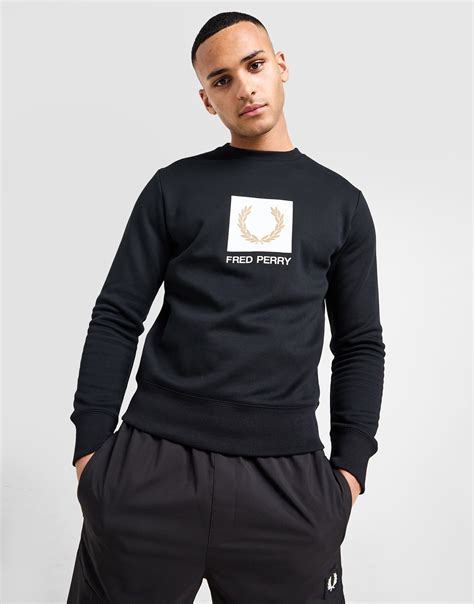 Fred Perry Logo Crew Sweatshirt Schwarz - JD Sports Österreich