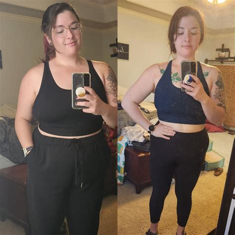 F/28/5'5" [220lbs > 186lbs = 34lbs] 6 month progress since I've ...