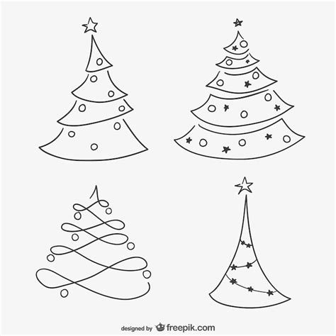 Weihnachtsbaum zeichnung-Vektoren – Lade kostenlose, hochwertige ...