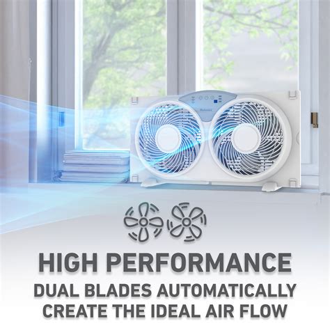 Window Fans: Holmes 9” Window Fan – CleanBreeze, 3 Speeds, Reversible ...