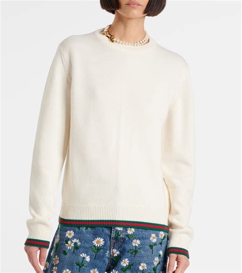 Wool and cashmere sweater in white - Gucci | Mytheresa