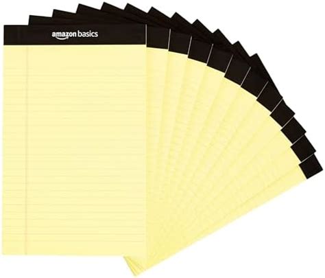 amazon basics Narrow Ruled Writing Pad - 5 x 8 Inches, 50 Sheets, Pack ...