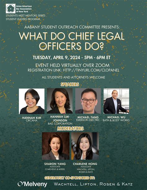 AABANY SOC Presents: What Do Chief Legal Officers Do? - Asian American Bar Association of New York