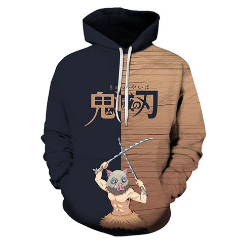 Buy BAKUGOU Inosuke Hoodie Men Zenitsu Tanjiro Sweatshirt Anime Kimetsu ...