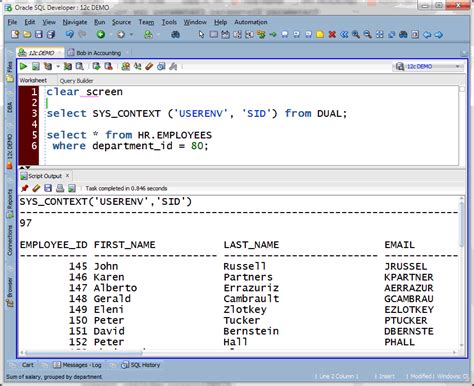 Clearing the Script Output Buffer in Oracle SQL Developer