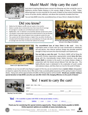 Fillable Online marcalaska Mush Mush Help carry the cure Did you know ...