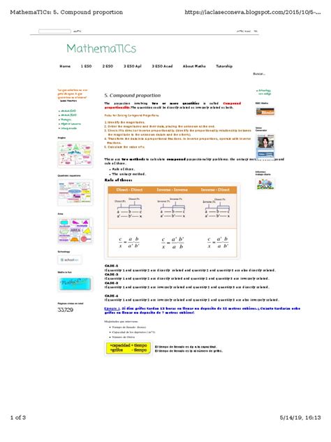 Compound Proportion | PDF | Quantity | Mathematical Objects