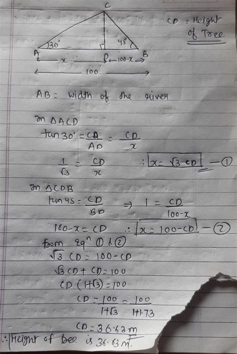 there is a small island in the middle of a 100m wide river and a tall ...