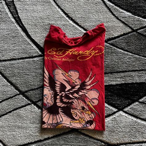 vintage y2k ed hardy shirt ️ size large, 21 x 28 ️... - Depop