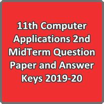 11th Computer Applications 2nd MidTerm Question Paper and Answer Keys ...