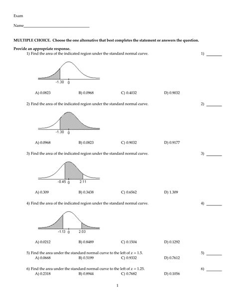 Image result for Normal Distribution Exam Questions