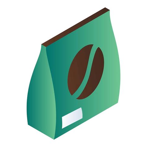 Green coffee package icon isometric of green coffee package vector icon ...
