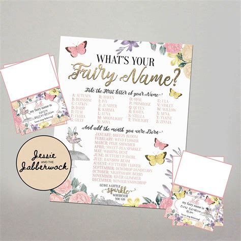 What's Your Fairy Name? Printable, Instant Download Party Game | Name Generator - Etsy UK