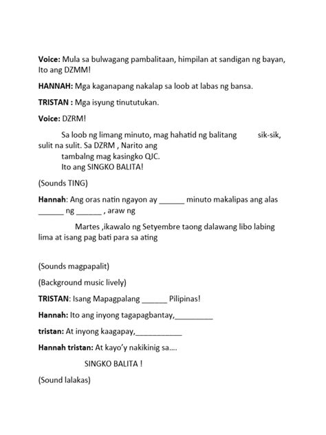 Radio Broadcasting Script Sample Filipino 的图像结果