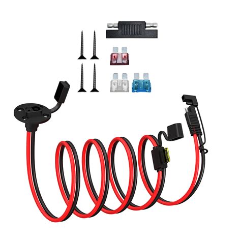 Buy ELFCULB 12AWG SAE Power Socket Sidewall Port to SAE Connector ...