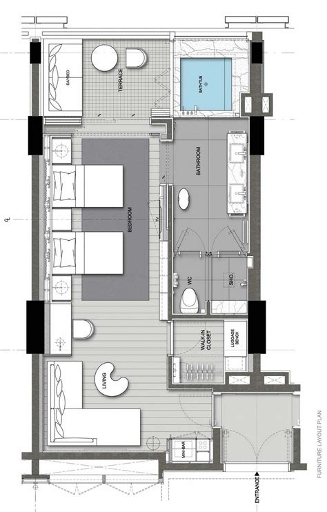 Resort Hotel Room Floor Plan
