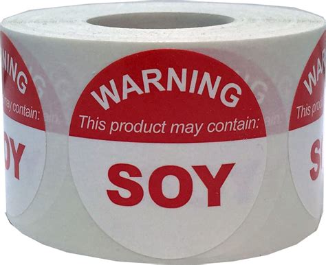 Amazon.com : Food Allergy Warning Labels This Product May Contain Soy 1 ...