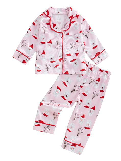 Bagilaanoe 2Pcs Little Girl Christmas Pajamas Set for Toddler Print ...