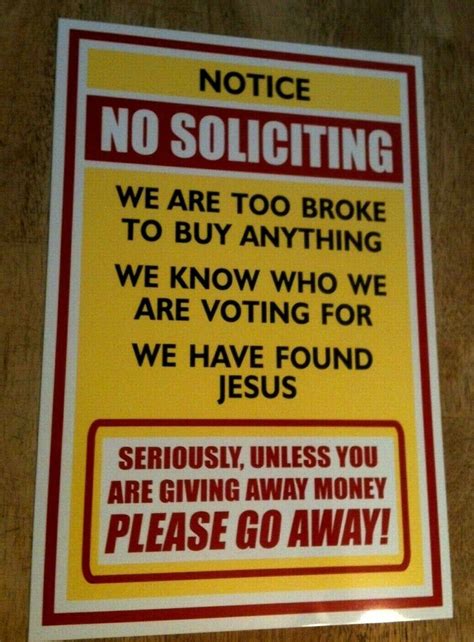 No Soliciting Funny Aluminum Sign Man Cave Bar Porch Entryway Home ...