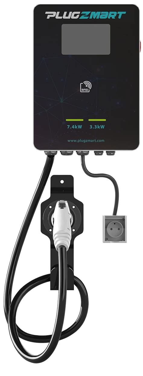 PLUGZMART EV/Electric Vehicle AC 7.4 Kw & 3.3 Kw Charger with 2 ...