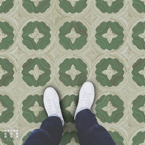 Buy Green Geometric Peel and Stick Floor Tiles | Renter Friendly Online ...