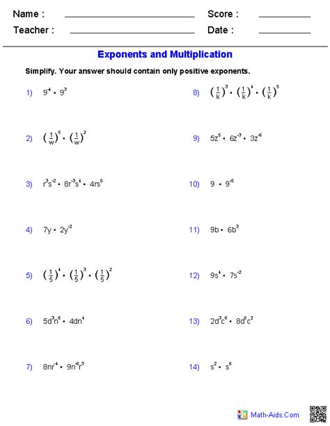 Image result for Exponents Simplification Worksheet