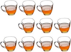 1st Time Pack of 10 Glass 1st Time Tea Coffee Cup, Transparent, Glass ...