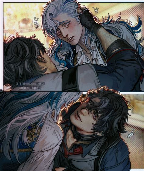 neuvillette and wriothesley (genshin impact) drawn by umikochannart ...