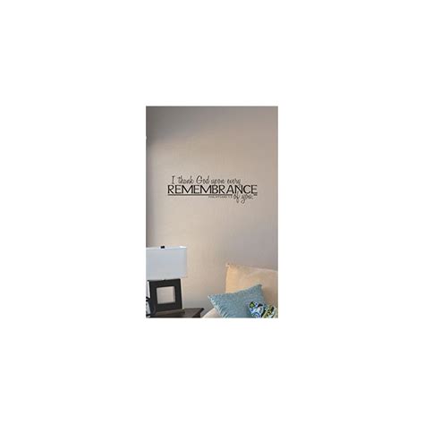 Buy JS Artworks I Thank God Upon Every Remembrance of You Vinyl Wall ...